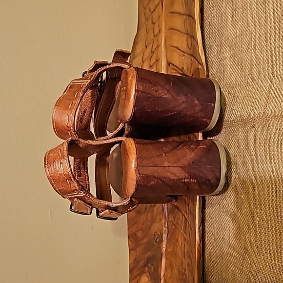 Bed Stu Kenya leather and wood platform sandals - Picture 4 of 9